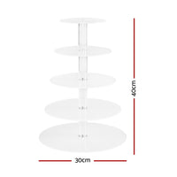 Thumbnail for 5-Star Chef Cake Stand 5 Tiers Acrylic Holder Display Round Clear Wedding Party