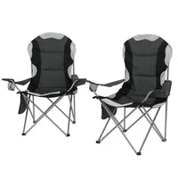 Thumbnail for Weisshorn Camping Folding Chair Portable Outdoor Hiking Fishing Picnic Grey 2pcs