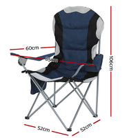 Thumbnail for Weisshorn Camping Folding Chair Portable Outdoor Hiking Fishing Picnic Navy 2pcs