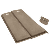 Thumbnail for Weisshorn Self Inflating Mattress Camping Sleeping Mat Air Bed Double Set Coffee