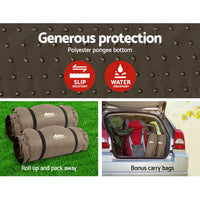 Thumbnail for Weisshorn Self Inflating Mattress Camping Sleeping Mat Air Bed Double Set Coffee