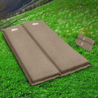 Thumbnail for Weisshorn Self Inflating Mattress Camping Sleeping Mat Air Bed Double Set Coffee