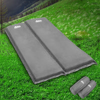 Thumbnail for Weisshorn Self Inflating Mattress Camping Sleeping Mat Air Bed Double Set Grey