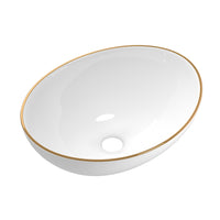 Thumbnail for Cefito Bathroom Basin Ceramic Vanity Sink Hand Wash Bowl Gold Line 41x34cm