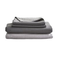 Thumbnail for Cosy Club Washed Cotton Sheet Set Grey Double