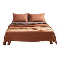 Thumbnail for Cosy Club Cotton Bed Sheets Set Orange Brown Cover Double