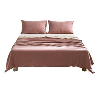 Thumbnail for Cosy Club Cotton Bed Sheets Set Red Beige Cover Double