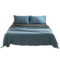 Thumbnail for Cosy Club Cotton Bed Sheets Set Blue Grey Cover Single