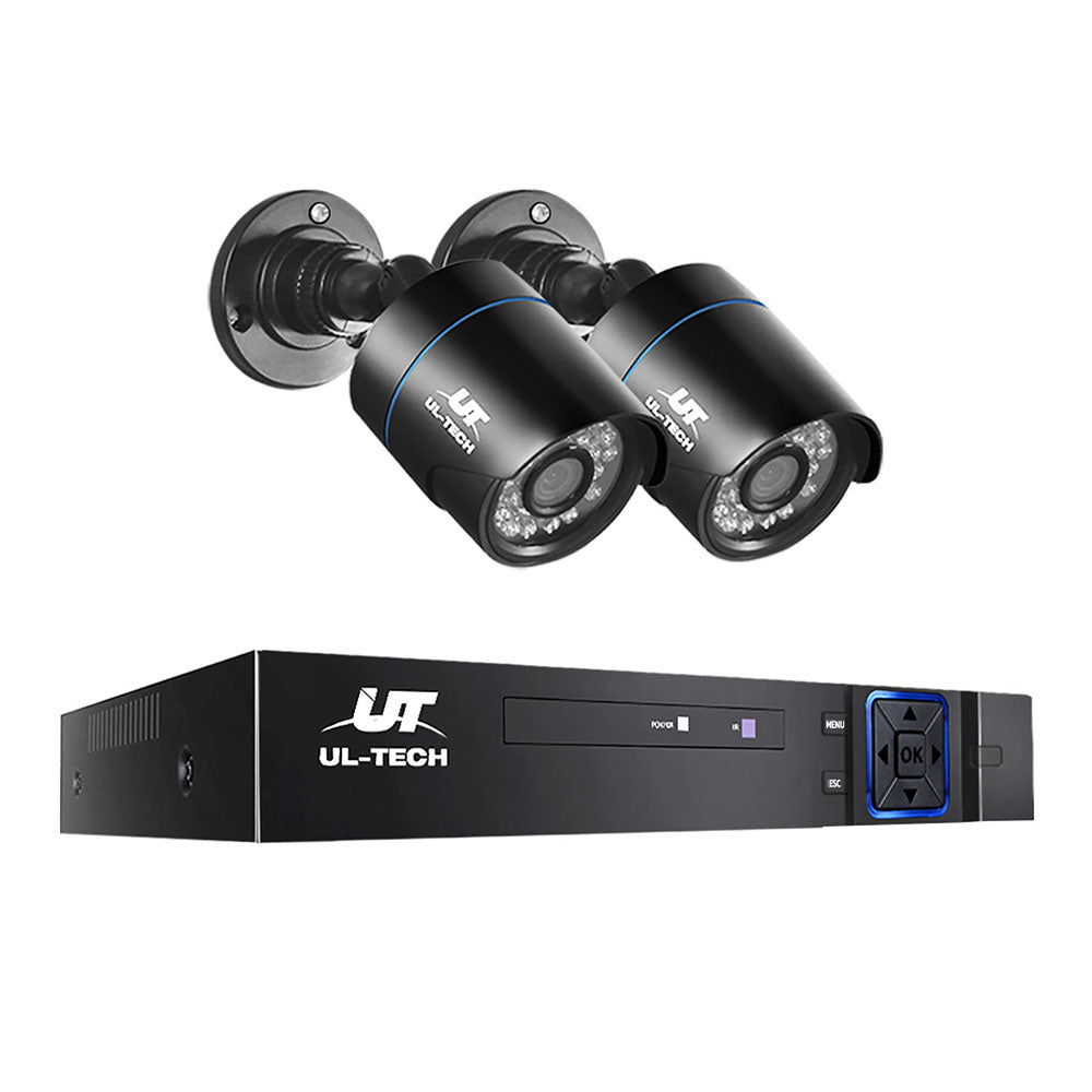 UL-tech CCTV Security System 4CH DVR 2 Cameras 1080p