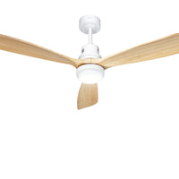 Thumbnail for Devanti 52'' Ceiling Fan AC Motor LED Light Remote - Light Wood