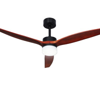 Thumbnail for Devanti 52'' Ceiling Fan AC Motor 3 Blades w/Light - Dark Wood