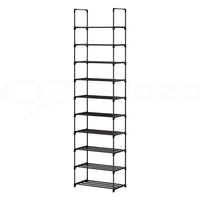 Thumbnail for Artiss Shoe Rack Shoe Storage Shelf 10-tier 20 Pairs DIY Stackable Black Metal