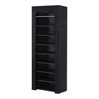 Thumbnail for Artiss Shoe Rack 10-tier 27 Pairs Removable Cover Black