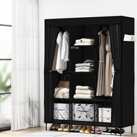 Thumbnail for Artiss Large Portable Clothes Closet Wardrobe with Shelf Black