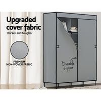 Thumbnail for Artiss Large Portable Clothes Closet Wardrobe with Shelf Grey