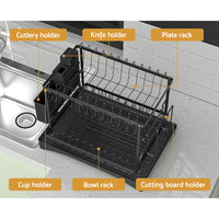 Thumbnail for Cefito Dish Rack Expandable Drying Drainer Cutlery Holder Tray Kitchen 2 Tiers