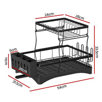 Thumbnail for Cefito Dish Rack Expandable Drying Drainer Cutlery Holder Tray Kitchen 2 Tiers