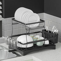 Thumbnail for Cefito Dish Rack Expandable Drying Drainer Cutlery Holder Tray Kitchen 2 Tiers