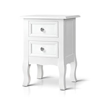 Thumbnail for Artiss Bedside Table 2 Drawers - BISSET White