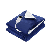 Thumbnail for Giselle Electric Throw Rug Heated Blanket Washable Snuggle Flannel Winter Navy