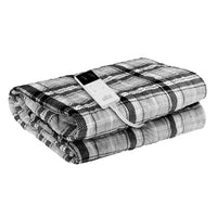 Thumbnail for Giselle Bedding Electric Throw Rug Flannel Snuggle Blanket Washable Heated Grey and White Checkered