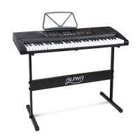 Thumbnail for Alpha 61 Keys Electronic Piano Keyboard Digital Electric w/ Stand Lighted Black