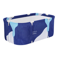 Thumbnail for Weisshorn Foldable Bathtub PVC Spa Bucket Inflatable Cushion 114x62cm Navy Blue