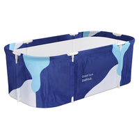 Thumbnail for Weisshorn Foldable Bathtub PVC Spa Bucket Inflatable Cushion 134x65cm Navy Blue