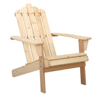 Thumbnail for Gardeon Adirondack Outdoor Chairs Wooden Beach Chair Patio Furniture Garden Natural