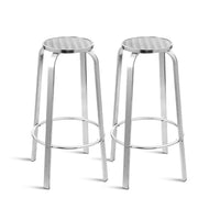 Thumbnail for Gardeon 2-Piece Outdoor Bar Stools Patio Indoor Bistro Aluminum Chairs