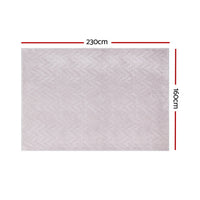 Thumbnail for Artiss Floor Rugs 160x230cm Washable Area Mat Large Carpet Microfiber Ripple