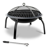 Thumbnail for Fire Pit BBQ Charcoal Smoker Portable Outdoor Camping Pits Patio Fireplace 22