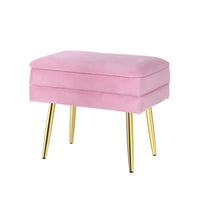 Thumbnail for Artiss Ottoman Storage Foot Stool Velvet Pink