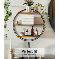 Thumbnail for Artiss Floating Wall Shelf Round 3-Tier