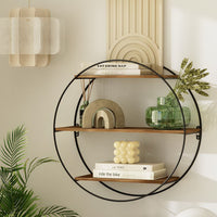 Thumbnail for Artiss Floating Wall Shelf Round 3-Tier