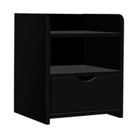 Thumbnail for Artiss Bedside Table 1 Drawer with Shelf - FARA Black