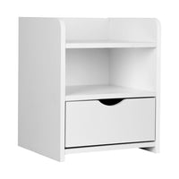 Thumbnail for Artiss Bedside Table 1 Drawer with Shelf - FARA White