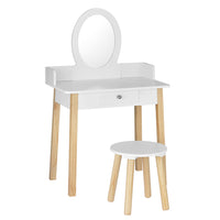 Thumbnail for Keezi Kids Dressing Table Chair Set Wooden Leg Vanity Makeup Drawer Mirror