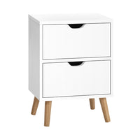 Thumbnail for Artiss Bedside Table 2 Drawers - BODEN White