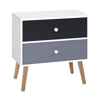 Thumbnail for Artiss Bedside Table 2 Drawers - BONDS White