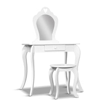 Thumbnail for Keezi Kids Dressing Table Stool Set Vanity Mirror Princess Children Makeup White