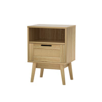 Thumbnail for Artiss Rattan Bedside Table 1 Drawer with Shelf - REI Oak