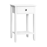 Thumbnail for Artiss Bedside Table 1 Drawer with Shelf - BOWIE White