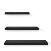 Thumbnail for Artiss Floating Wall Shelf Set of 3 Black