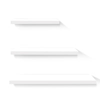 Thumbnail for Artiss Floating Wall Shelf Set of 3 White