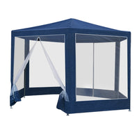 Thumbnail for Instahut Gazebo?2x2m Marquee Wedding Party Tent Outdoor Camping Mesh Wall Canopy Shade Gazebos Navy