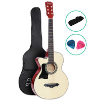 Thumbnail for Alpha 38 Inch Acoustic Guitar Wooden Body Steel String Full Size Left Handed