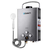 Thumbnail for Devanti Portable Gas Water Heater 8L/Min LPG System Grey