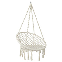 Thumbnail for Gardeon Hammock Chair Outdoor Hanging Macrame Cotton Indoor Cream