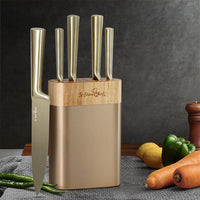 Thumbnail for 5-Star Chef 6PCS Kitchen Knife Set Stainless Steel Nonstick Block Chef Sharp